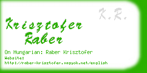 krisztofer raber business card